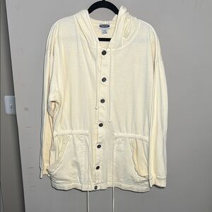 Weavers Off-White Button-Up Hoodie